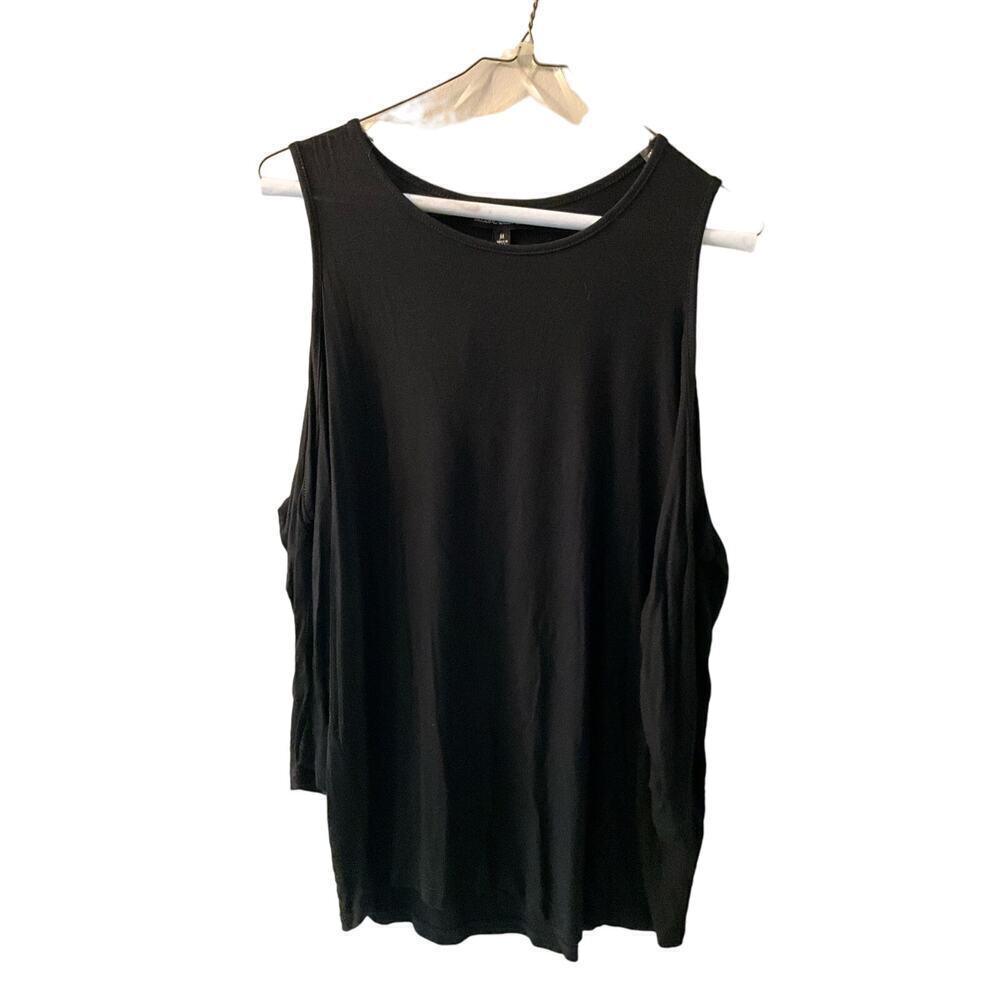 Alison Andrews Blouse Top Womens M Black Velvet Cold Shoulder Round Neck Stretch